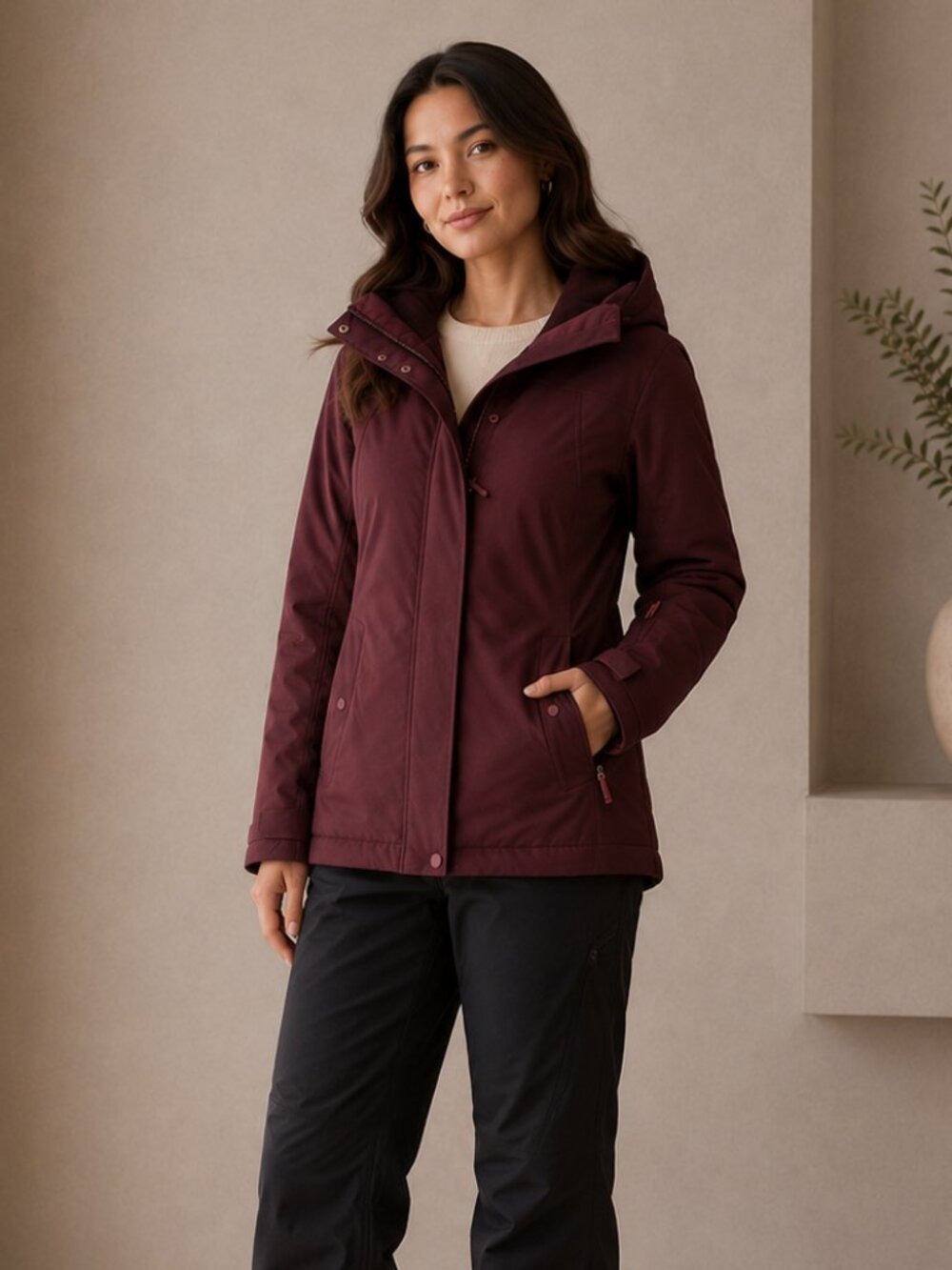 Burton Jet Set Maroon Snowboard Ski Jacket DRYRIDE ThermacoreEco Small 0401